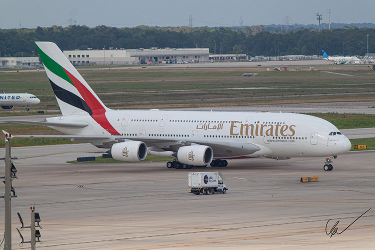Emirates A380 taxiing