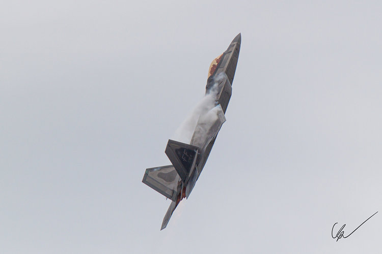 F-22 Raptor with wing vapor