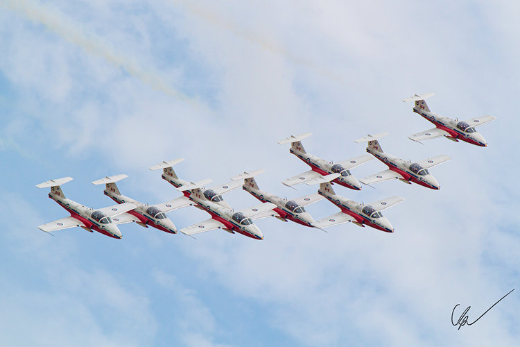 Canadian Snowbirds flying in formation